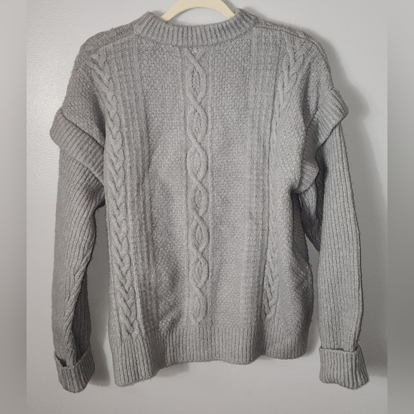 Elan Light Gray Cozy Knit Mock Neck Sweater Size Small - Picture 5 of 10